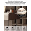 Coiffeuse italienne minimaliste en bois massif avec plateau rabattable et revêtement en cuir de selle pour chambre à coucher