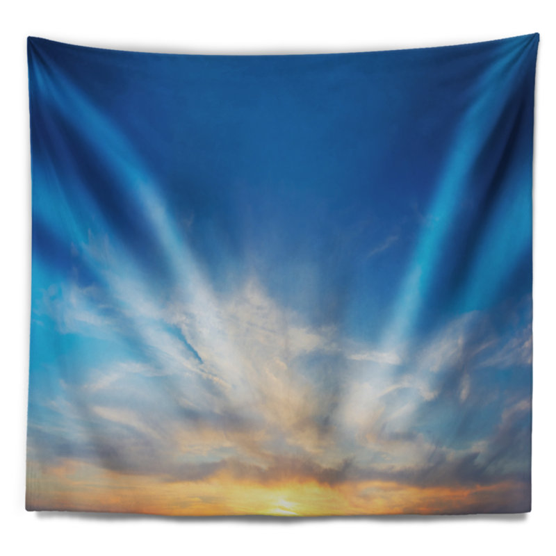 Paysage tapissier bleu ciel, H 50 po x l 60 po