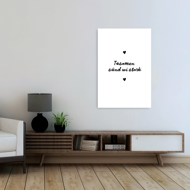 Together Strong Hearts Elegant Contemporary Wall Art Print 1 Piece Wrapped Canvas Wall Art, 121.92cm H x 81.28cm W