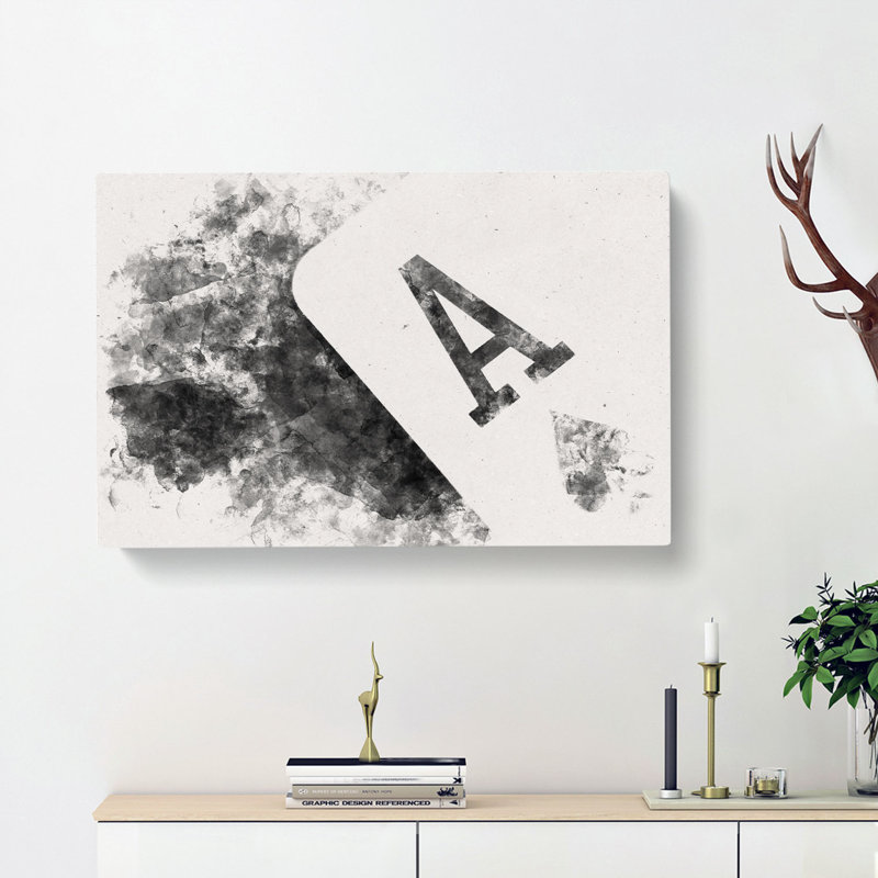 The Ace of Spades Watercolour - Wrapped Canvas, 40cm H x 60cm W x 3cm D