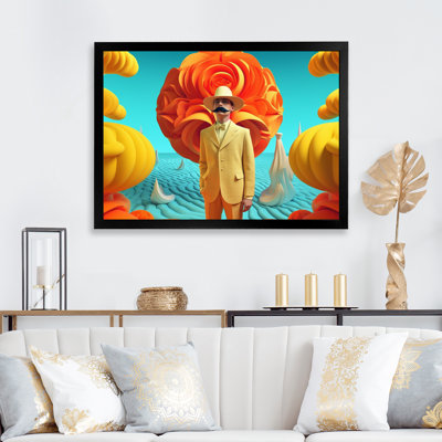 Hommage à Dali, portrait d'homme sur toile