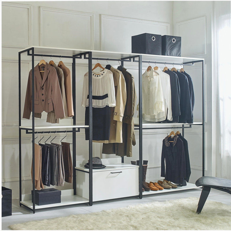 Garde-robe en bois et en métal 32 po avec une tablette Fiona