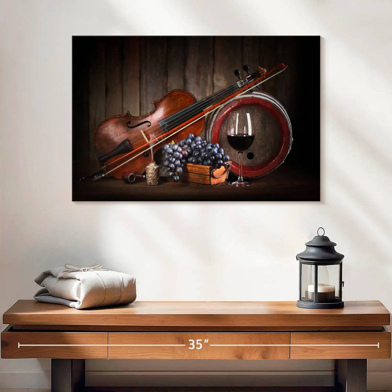 Vin rouge et musique Yarlin, H 16 po x l 24 po