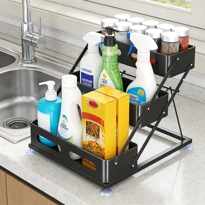 3-Tier Foldable Spice Rack Organizer For Kitchen Countertop Or Cabinet, Adjustable Rust-Resistant Metal Shelf For Spice Jars, Oil Bottles, And Condiments