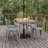 Guenot 30" x 60" Commercial Indoor/Outdoor Poly Resin Restaurant Table with Umbrella Hole-1524138931