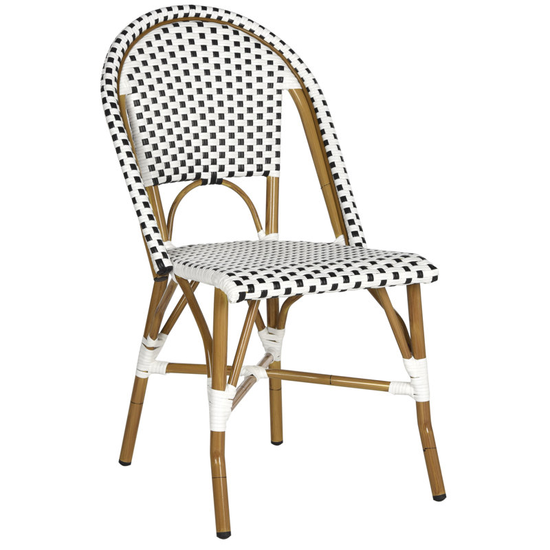 Salcha 35" Black and White Wicker Side Chair Set