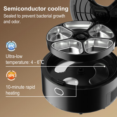 Automatic Cat Wet Food Feeder  Pro Cooling/Heating - App Scheduling, Pet-Safe 30℃ Heat, Camera & Dishwasher Safe