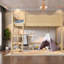 Lit peu encombrant avec rangement, lit mezzanine en bois aggloméré simple, chambre d'enfant moderne