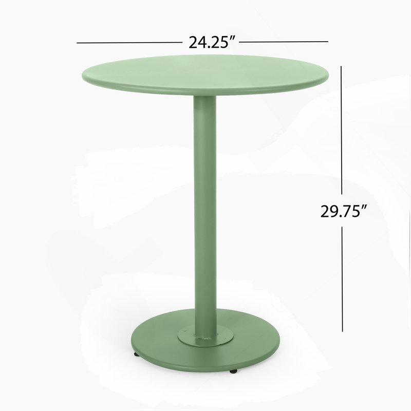 Patio Furniture Set, One Table With Two Chairs, Dark Green