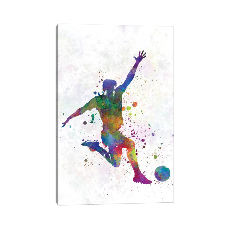 Man Soccer Football Player V 1 Piece Wrapped Canvas Painting, 101.6 cm H x 66.04 cm W x 3.175 cm D