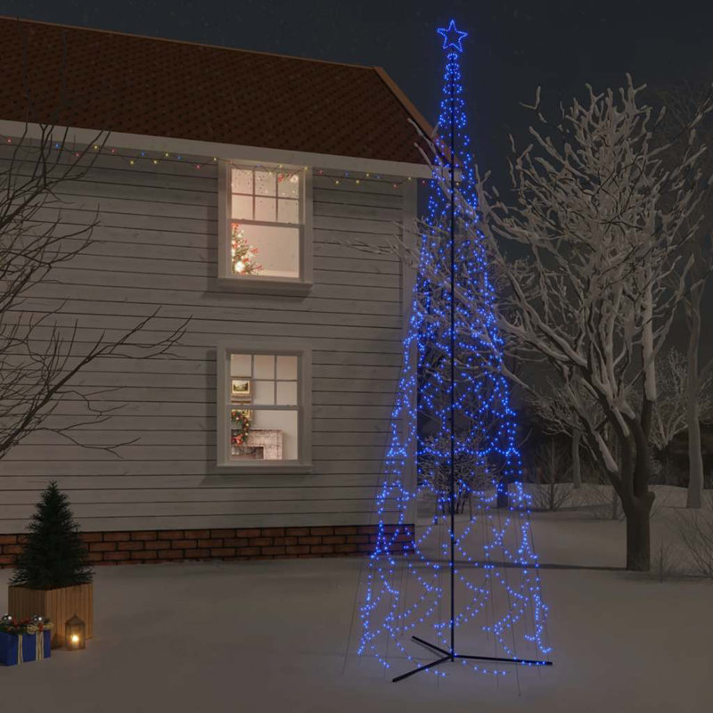 Artificial Christmas Cone Christmas Tree with LED, Bleu, 315 po x 90,6 po