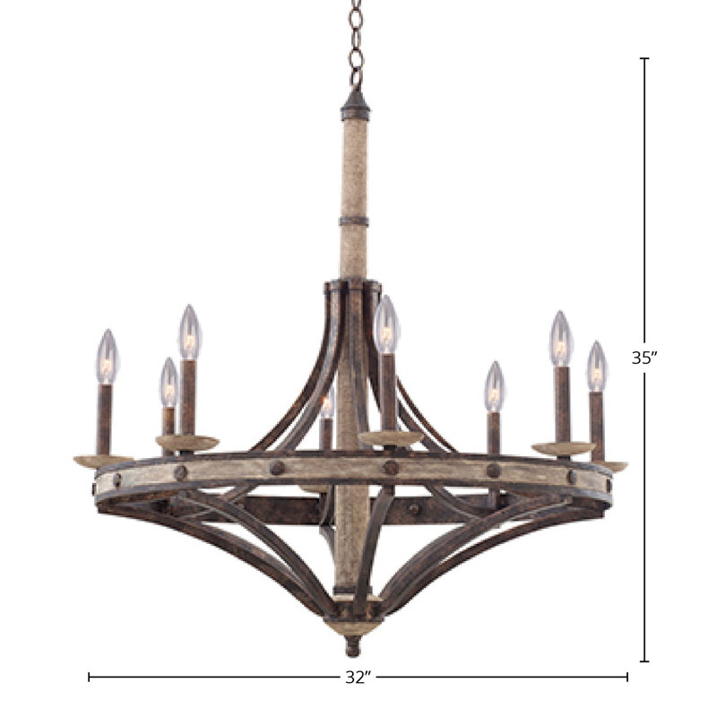 Coronado 8 LT Florence Gold Chandelier Kalco