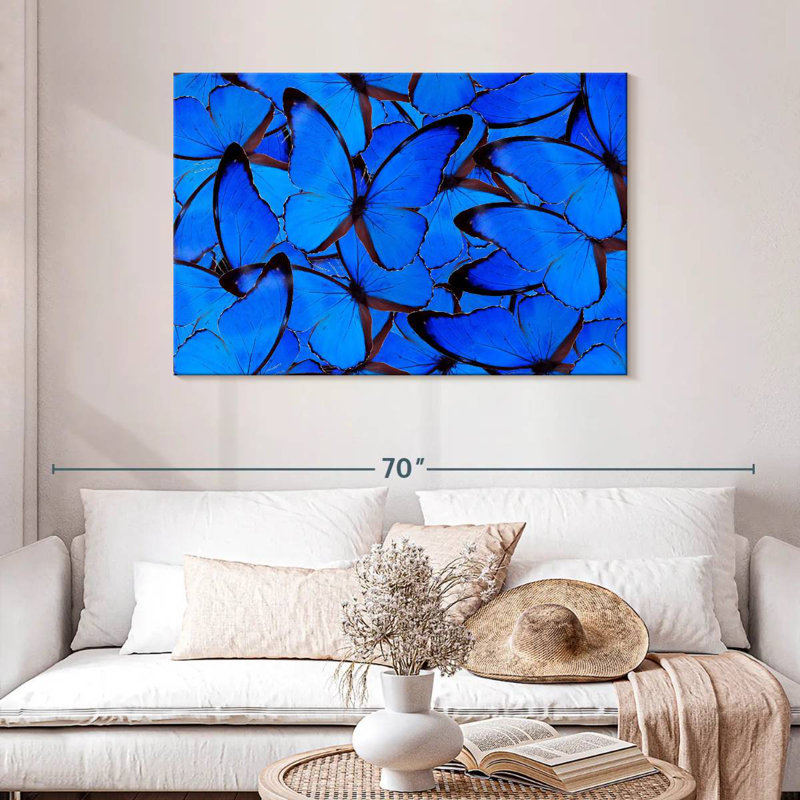 Brampt Blue Butterflies, 30" H x 45" W