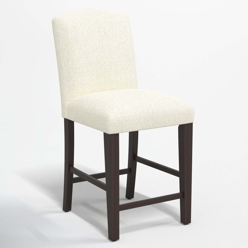 April Upholstered Stool, Bar Stool (31" Seat Height), Milsap Canvas Sustain® Tweed, Black Wood