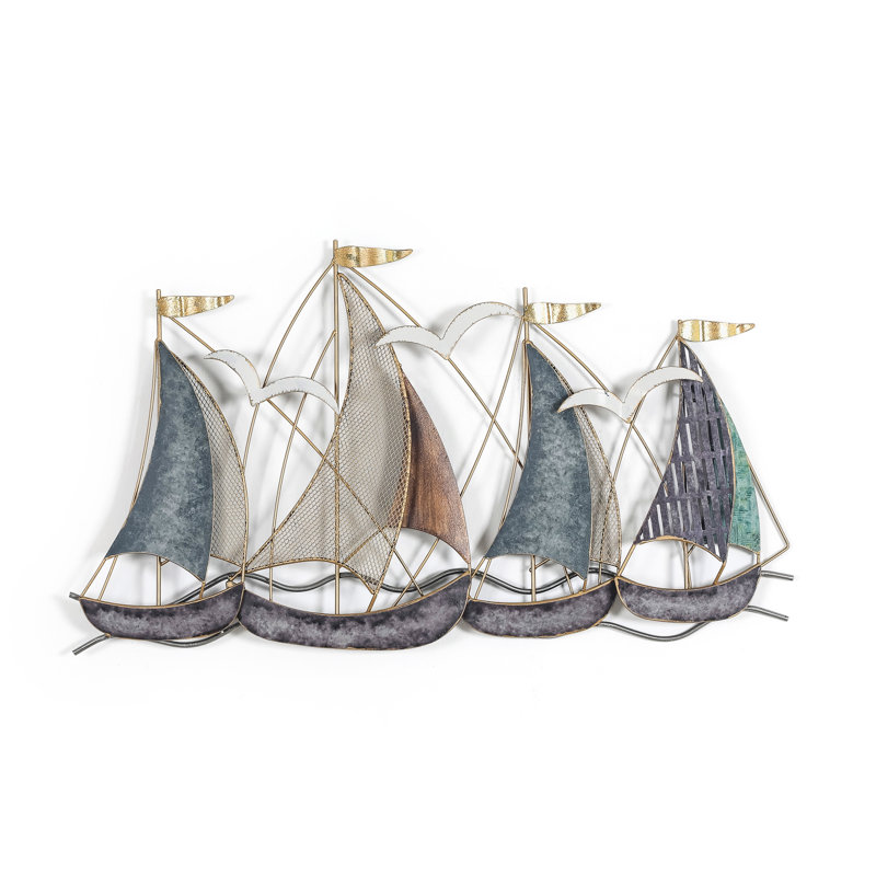 Décoration murale 3D bateau en métal