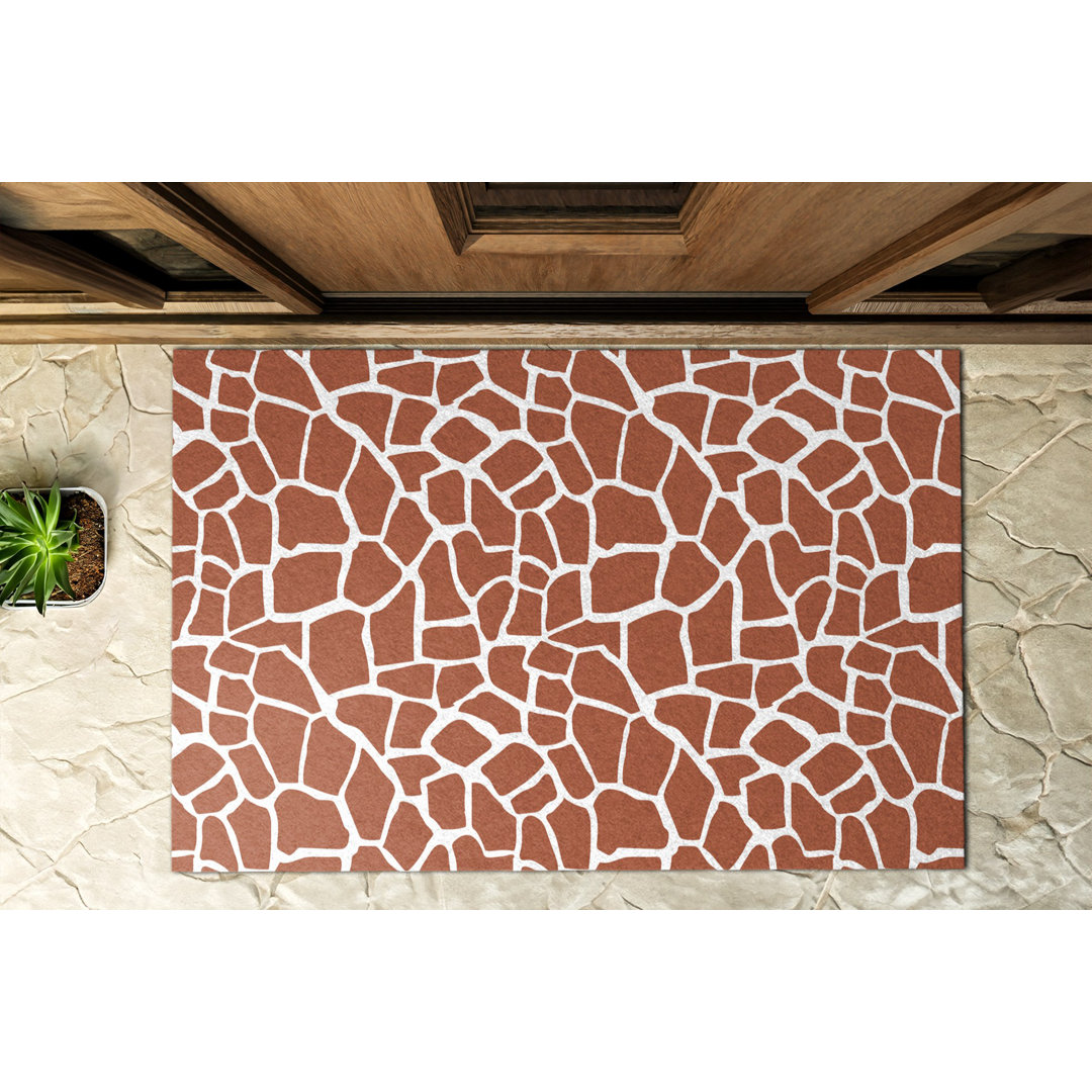 Giraffe Flecken B39 x L59 cm Rutschfeste Türmatte für draußen