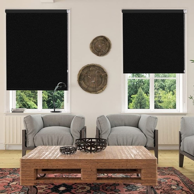 Blackout Roller Shade, 43" W x 79" L, Black