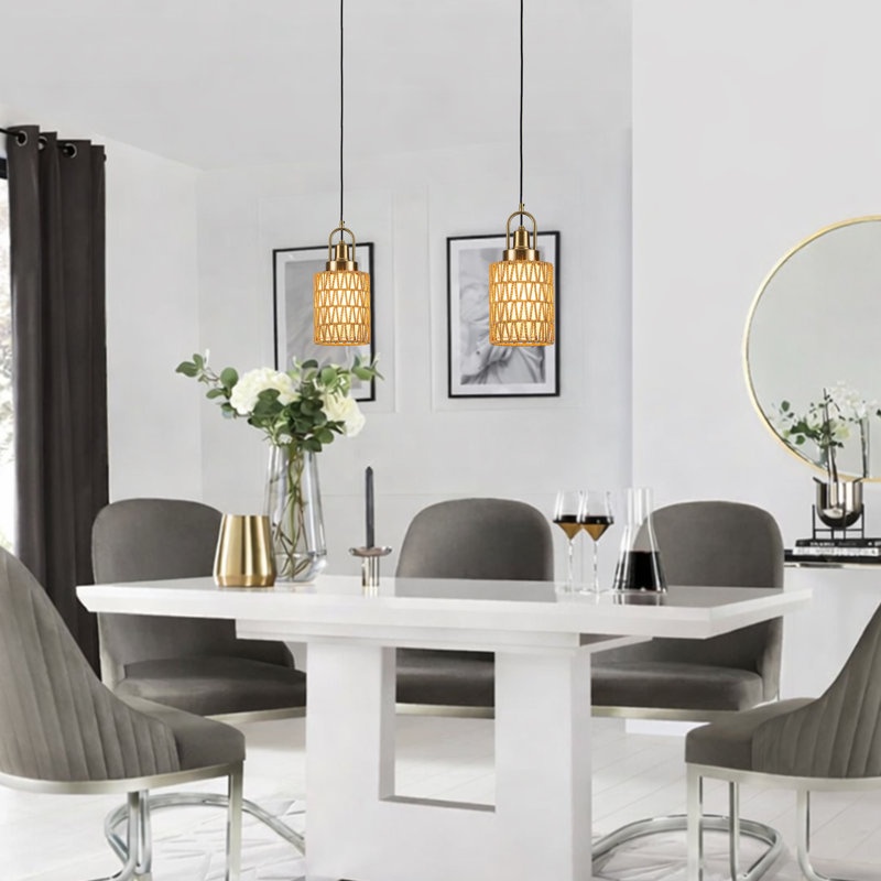 Luminaire suspendu moderne en lin tissé à la main Boho