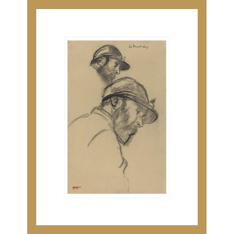 Étude d'un jockey (M. de Broutelles) par Edgar Degas, impression giclée encadrée, H 16,75 po x l 12,83 po