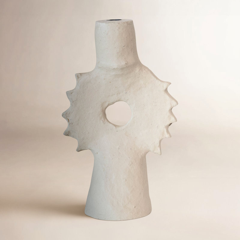 Handmade Paper Mache Spiked Taper Candle Holder