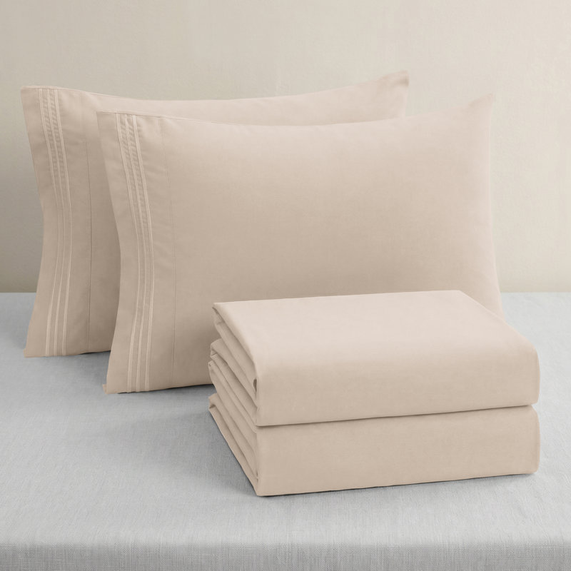 Elegant Comfort Luxury 4-Piece Bed Sheet Set - Luxury Bedding 1500 Premium Hotel Quality Microfiber, Wrinkle Resistant Cool And Breathable, Easy Elastic Fitted