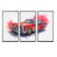 «Old-Fashioned Red Car - Industrial», ensemble d'art mural encadré sur toile-795949817-795949821
