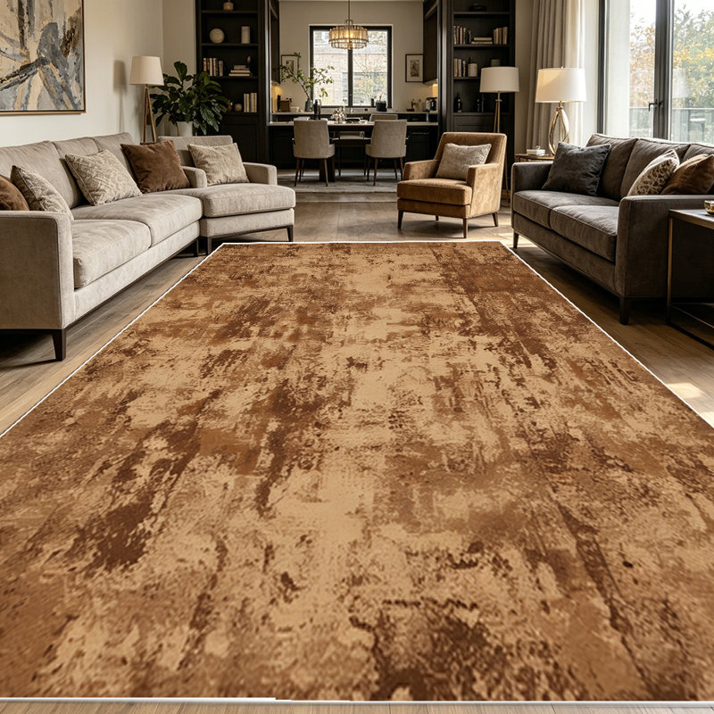 1PC Distressed Vintage Brown Patchwork area rugs for Living Room, Soft and Comfortable, Suitable for all seasons, easy-to-maintain, machine washable Indoor floor mat, Under Table Farmhouse suitable for dining room, bedroom, kitchen, home office,