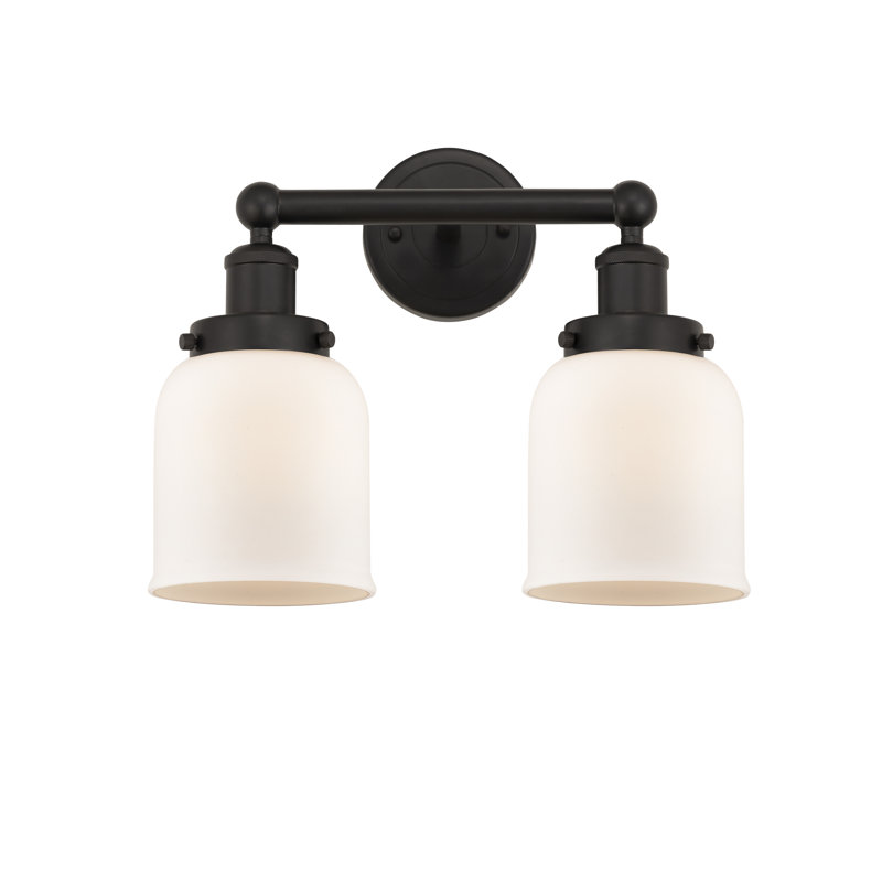Éclairage pour meuble-lavabo à 2 lumières à intensité variable Corralitos, Blanc mat, Bronze huilé
