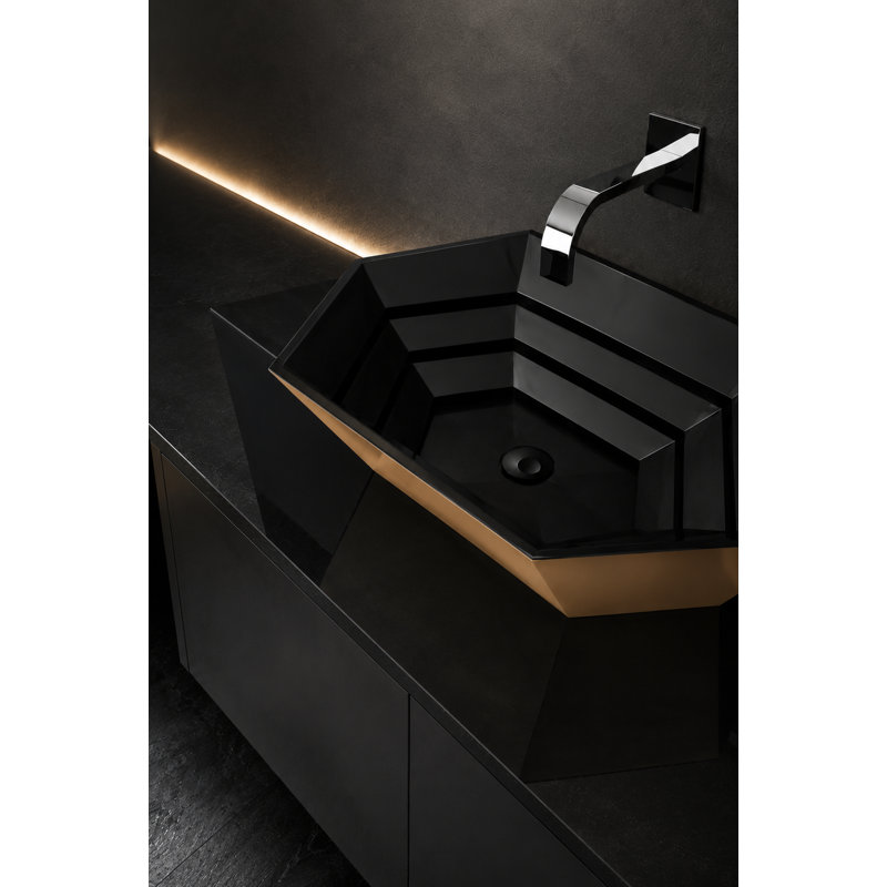 Aurelia by Tonino Lamborghini Vessel Sink, Rosa Sahara / Black Mat