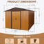 Remise de rangement extérieure en métal 8 pi x 10 pi avec base de plancher en métal-126590577-126590576
