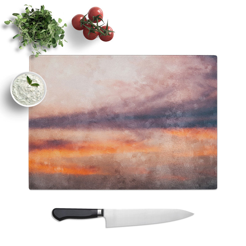 Movement of Clouds Painting Chopping Board, 0.4cm H x 28.5cm W x 39cm L