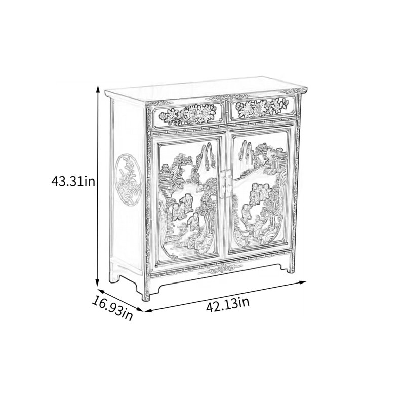 Armoire peinte à la main avec deux portes