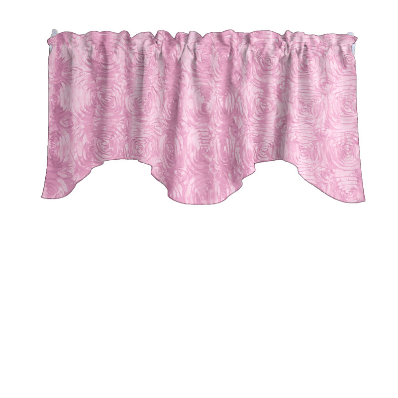Cantonnière florale festonnée l 58 po, Rose