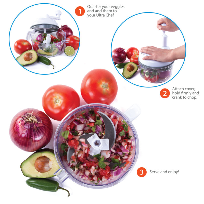 Ultra Chef Express 7-in-1 Manual Food Processor with Attachments