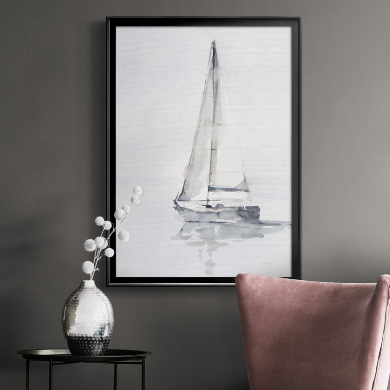 «Misty Harbor I», reproduction d'art sur toile, H 36,5 po x l 26,5 po x P 1 po, Cadre noir