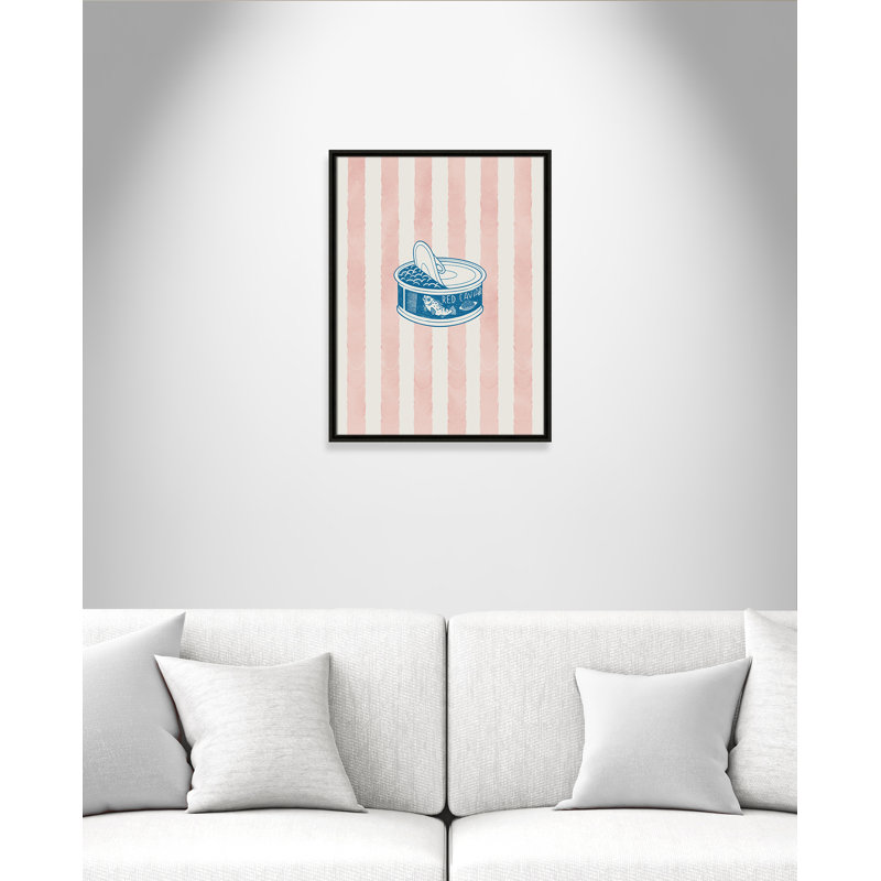 Imprimé caviar rouge par Marcus Prime, Toile avec cadre, L 19,5 po x H 25,5 po, Flottant espresso