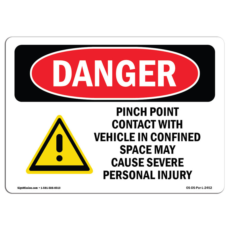 Danger Sign, 12" H x 18" W x 0.1" D