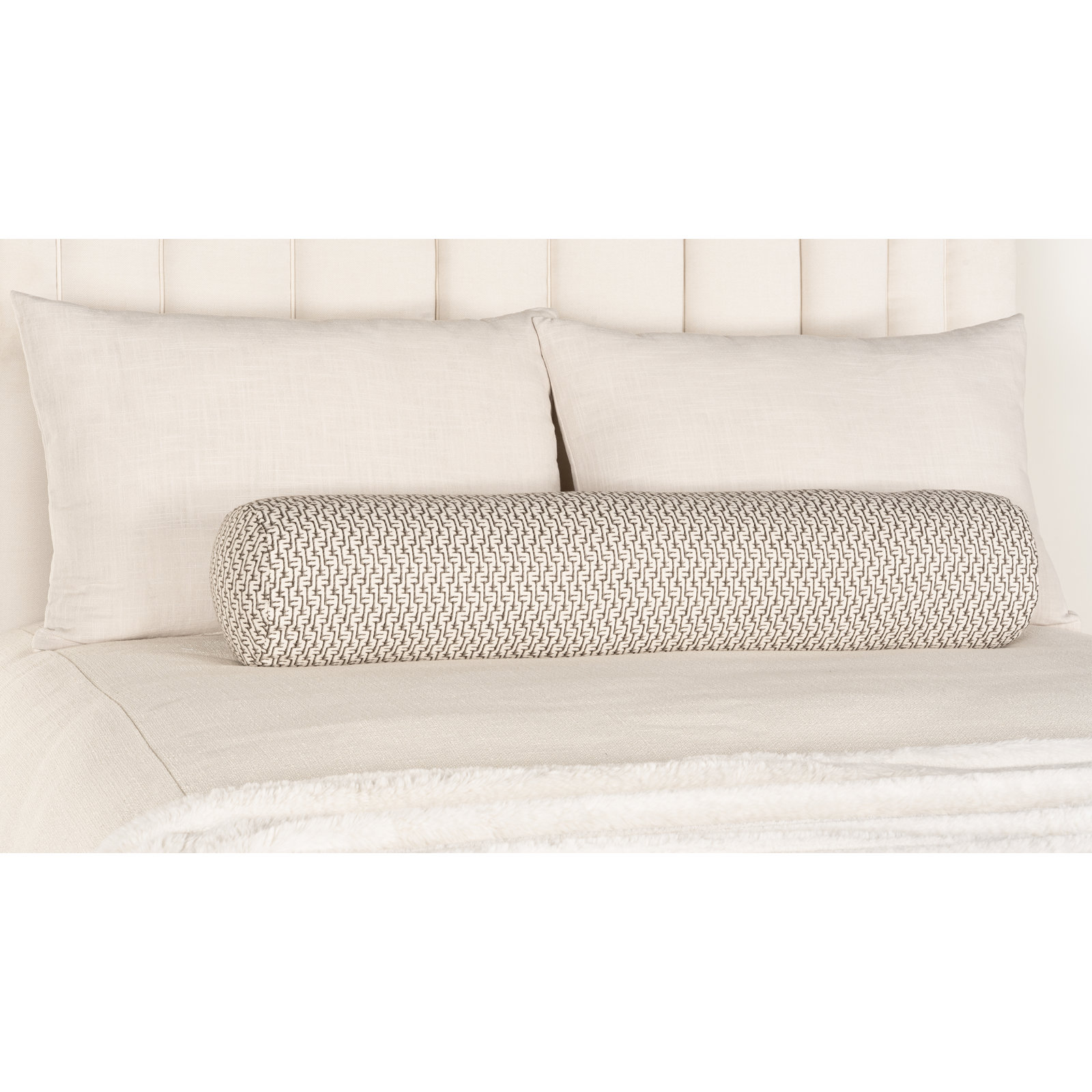 Cascade 39" x 8" Throw Pillow, Gray