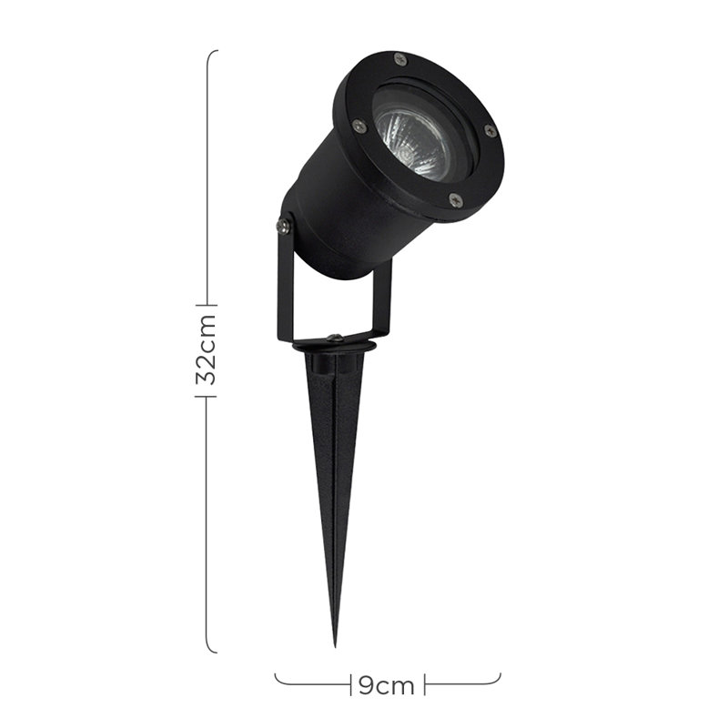 Lightner Black Aluminum Spotlight, Warm White