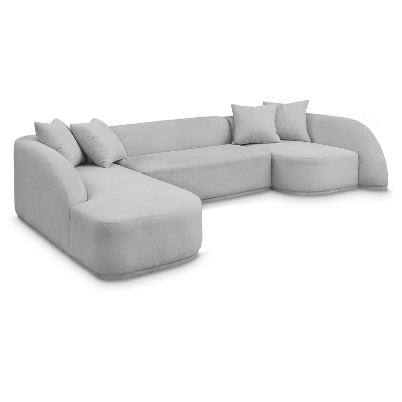 Canapé 122,5 po, Tissu en polyester gris