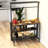 Kitchen Island, Bakers Rack, Island Table For Kitchen,3 Tier Microwave Stand Oven Shelf With Storage, Storage Shelf For Kitchen Dining Room Living Room,3 Hooks