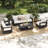 Outdoor 5-person Patio Conversation Set With Table-1094971491