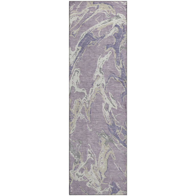 Premium Machine Washable Corum AMF1035 Abstract Rug, Runner 2'3" x 7'6"