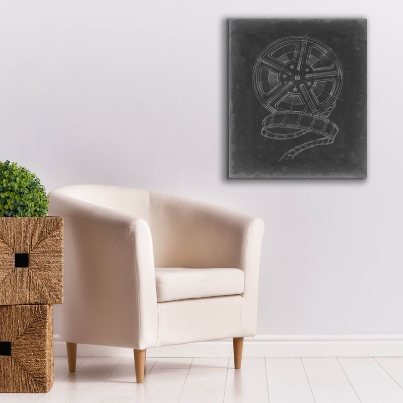 «Film And Reel Blueprint 2» par Ethan Harper, art mural sur toile, H 30 po x l 26 po