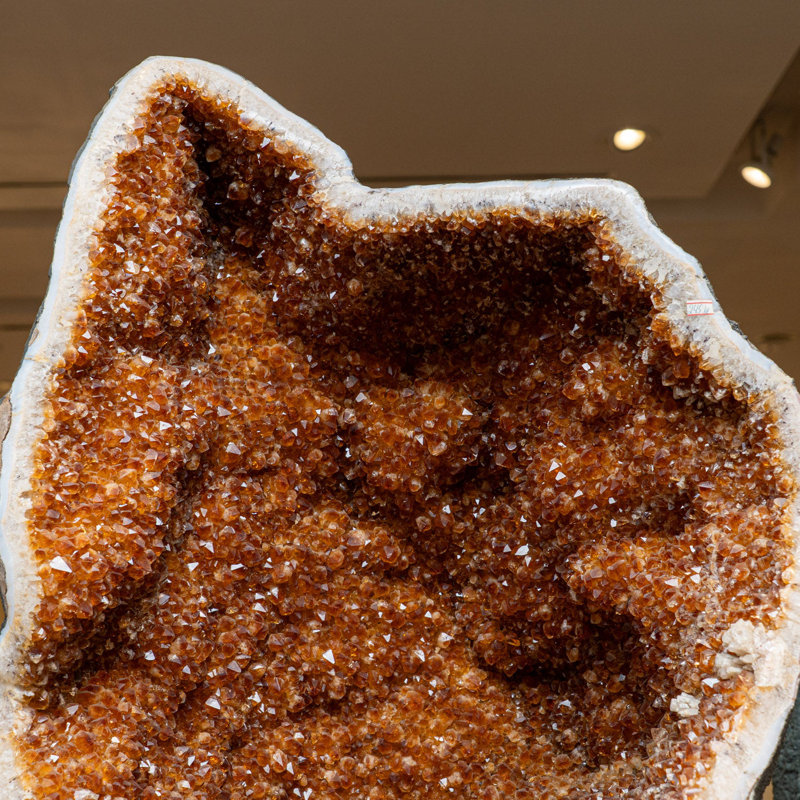Large Genuine Citrine Crystal Clustered Geode From Brazil