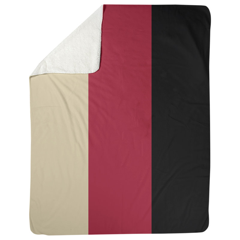 Quilted Throw Blanket, 50" W x 60" L, Sand/Red/Black, Arizona Baseball