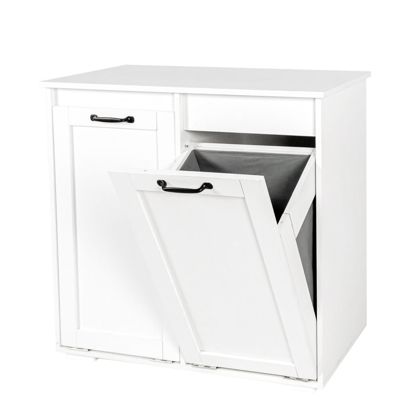 Laundry Cabinet With Removable Bags - Sort And Store Ease Wood 31.5 In. Depth White Easy Organization System 2 Made Of Particle Board 16.04 Width
