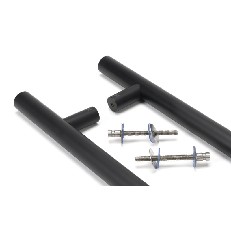 SS (316) 1.2m T Bar Handle B2B Fix 32mm Ø, Matt Black