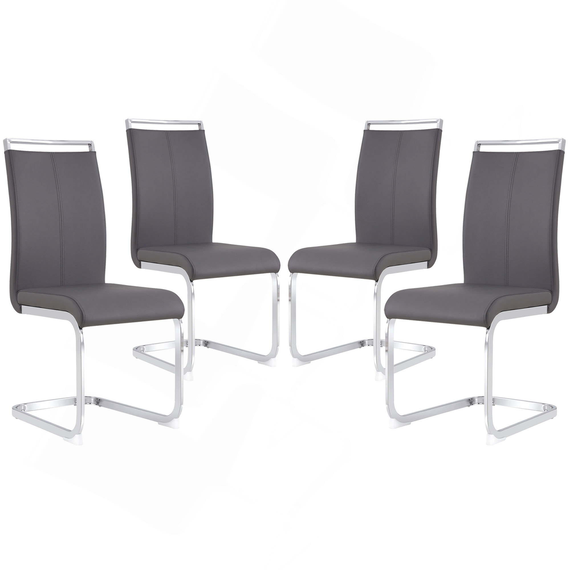 Wrought Studio™ Modern PU Faux Leather High Back Dining Chairs With C ...