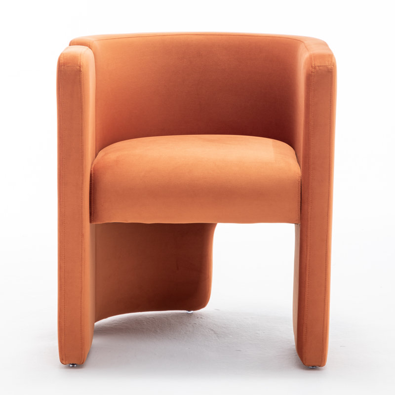 Jaimyn 24" Wide Upholstered Barrel Accent Chair, Orange Velvet
